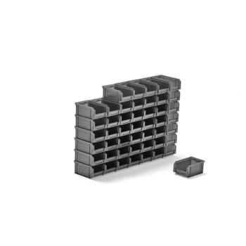 Plastové boxy APART, Š 105 x H 165 x V 80 mm, 48 ks, šedé obrázok