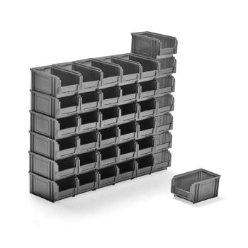 Plastové boxy APART, Š 145 x H 235 x V 125 mm, 38 ks, šedé obrázok