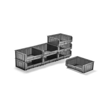 Plastové boxy APART, Š 410 x H 345 x V 165 mm, 8 ks, šedé obrázok