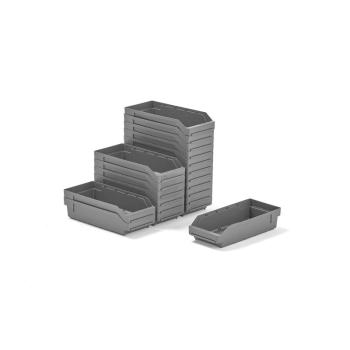 Plastové boxy na súčiastky REACH, 400x180x95 mm, 20 ks, šedé obrázok