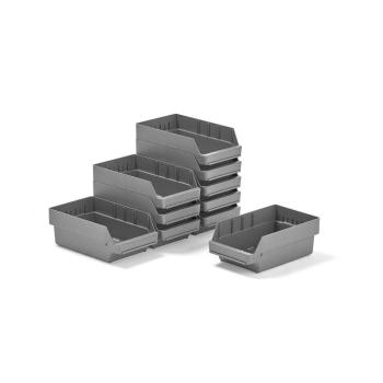 Plastové boxy na súčiastky REACH, 400x240x150 mm, 10 ks, šedé obrázok
