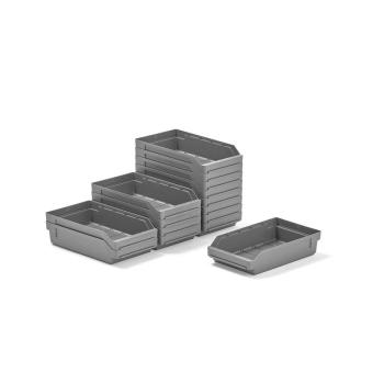 Plastové boxy na súčiastky REACH, 400x240x95 mm, 15 ks, šedé obrázok