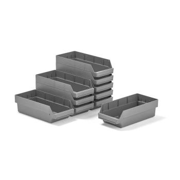 Plastové boxy na súčiastky REACH, 500x240x150 mm, 10 ks, šedé obrázok