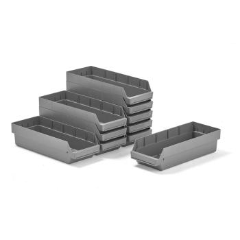 Plastové boxy na súčiastky REACH, 600x240x150 mm, 10 ks, šedé obrázok