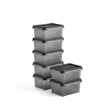 Plastové boxy s vekom DRY, 12 L, 7 ks, 400x300x200 mm, vodeodolné obrázok