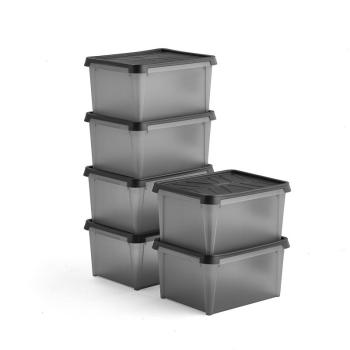 Plastové boxy s vekom DRY, 33 L, 6 ks, 500x400x270 mm, vodeodolné obrázok