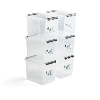 Plastový box s vekom LEE, 25 L, 6 ks, 400x300x320 mm, priehľadný obrázok