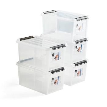 Plastový box s vekom LEE, 47 L, 5 ks, 590x390x310 mm, priehľadný obrázok