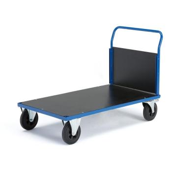 Plošinový vozík TRANSFER, 1 drevený koncový rám, 1200x800 mm, s brzdami obrázok