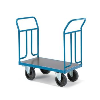 Plošinový vozík TRANSFER, 2 oceľový koncové rámy, 900x500 mm, s brzdami obrázok