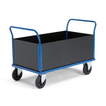 Plošinový vozík TRANSFER, vysoký drevený rám, 1200x800 mm, bez bŕzd obrázok