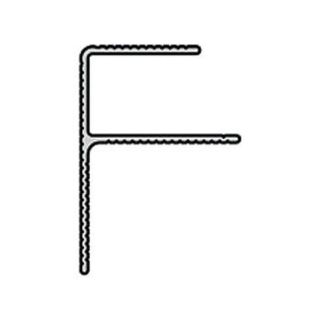 Počiatočný a koncový hliníkový profil F 9363, 40x57x6000 mm, pre podkladový profil 9234, TWINSON Strieborný hliníkový profil obrázok
