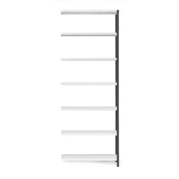 Policový kovový regál IDEAL, prídavná sekcia, 2500x1005x400 mm, tmavošedý obrázok
