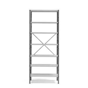 Policový kovový regál POWER, základná sekcia, 2500x1010x400 mm, tmavo šedý obrázok