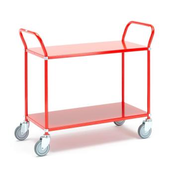Policový manipulačný vozík TRANSIT, 2 police, 900x440 mm, červený obrázok