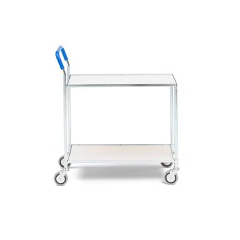 Policový vozík PUSH, nosnosť 100 kg, 760x430 mm, biely obrázok