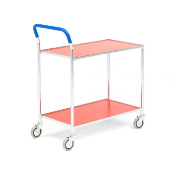 Policový vozík PUSH, nosnosť 100 kg, 760x430 mm, červený obrázok