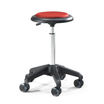 Pracovná dielenská stolička DIEGO, výška 540-730 mm, umelá koža, červená obrázok