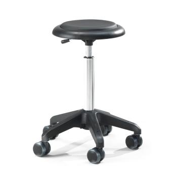 Pracovná dielenská stolička DIEGO, výška 540-730 mm, umelá koža, čierna obrázok