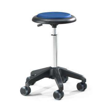 Pracovná dielenská stolička DIEGO, výška 540-730 mm, umelá koža, modrá obrázok