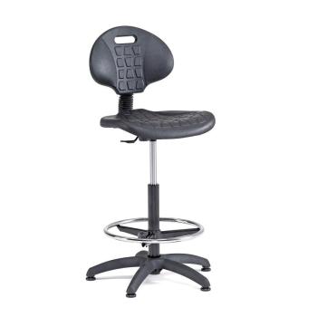 Pracovná dielenská stolička KILDA, s opierkou nôh, výška 540-740 mm obrázok