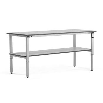 Pracovný stôl MOTION, nastaviteľný, 2000x800 mm + spodná polica, nosnosť 150 kg obrázok