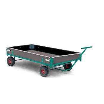 Prepravný vozík s drevenými bočnicami NIGEL, nosnosť 650 kg, 2000x1000x400 mm obrázok