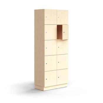Priehradková skrinka QBUS, 10 priehradiek, so soklom, 2020x800x420 mm, breza obrázok
