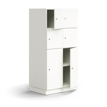 Priehradková skrinka QBUS, 6 priehradiek, so soklom, 1636x800x570 mm, biela obrázok