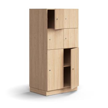 Priehradková skrinka QBUS, 6 priehradiek, so soklom, 1636x800x570 mm, dub obrázok
