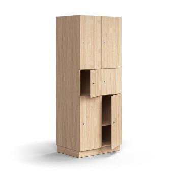Priehradková skrinka QBUS, 6 priehradiek, so soklom, 2020x800x570 mm, dub obrázok