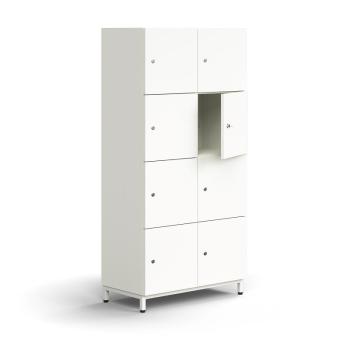 Priehradková skrinka QBUS, 8 priehradiek, na nožičkách, 1636x800x420 mm, biela obrázok