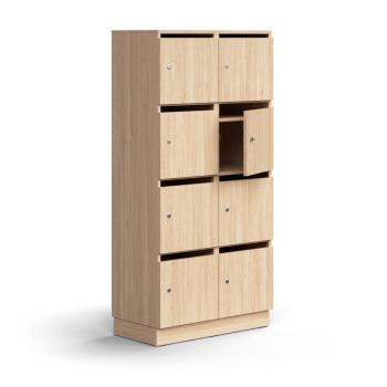 Priehradková skrinka QBUS, 8 priehradiek, so soklom, 1636x800x420 mm, dub obrázok