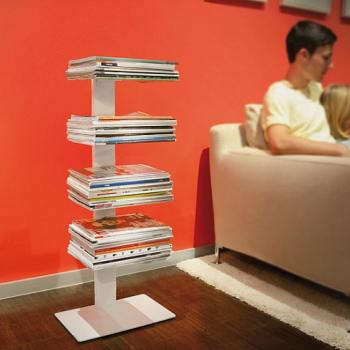 Radius design cologne Knihovna na časopisy 4 poličky RADIUS DESIGN (BOOKSBAUM MAGAZINE STAND SMALL white 738B) bielá obrázok