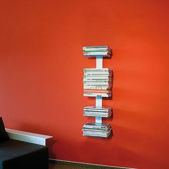 Radius design cologne Knihovna na časopisy 5 poliček RADIUS DESIGN (BOOKSBAUM MAGAZINE WELL SMALL white 739B) bielá obrázok