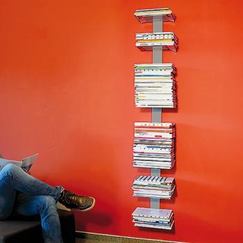 Radius design cologne Knihovna na časopisy 8 poliček RADIUS DESIGN (BOOKSBAUM MAGAZINE WALL BIG silver 746C) strieborná obrázok