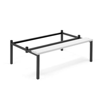 Rám na nožičkách s lavičkou, Š 1200 mm, sivá obrázok