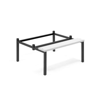 Rám na nožičkách s lavičkou, Š 900 mm, sivá obrázok