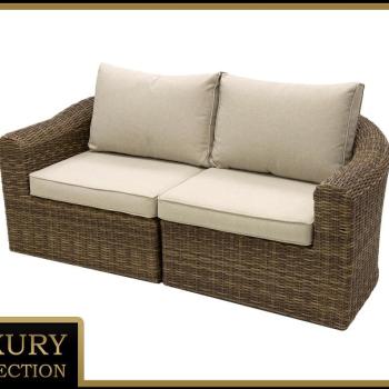 Ratanová lavica pre 2 osoby BORNEO LUXURY (hnedá) obrázok