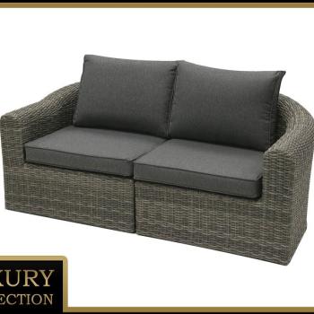 Ratanová lavica pre 2 osoby BORNEO LUXURY (sivá) obrázok