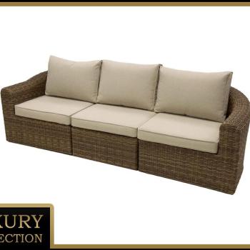 Ratanová lavica pre 3 osoby BORNEO LUXURY (hnedá) obrázok