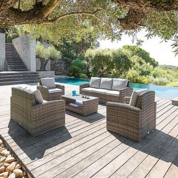 Ratanová zostava SANTORINI pre 7 osôb (hnedá) obrázok