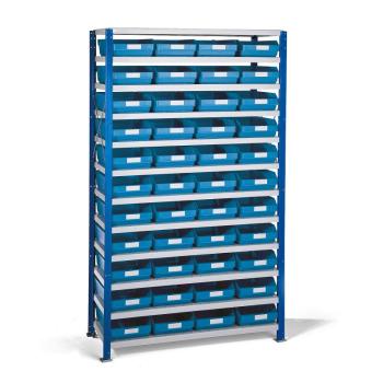 Regál MIX s 44 modrými plastovými boxami REACH, 1740x1000x400 mm obrázok