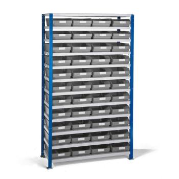 Regál MIX s 44 šedými plastovými boxami REACH, 1740x1000x400 mm obrázok