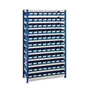 Regál MIX s 88 modrými plastovými boxami REACH, 1740x1000x400 mm obrázok