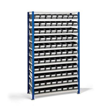 Regál MIX s 88 šedými plastovými boxami REACH, 1740x1000x400 mm obrázok