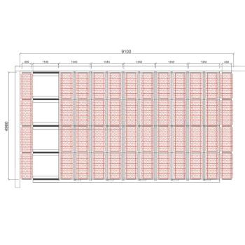 Regálový systém na pneumatiky, cca 45 m², na 720 pneumatík obrázok
