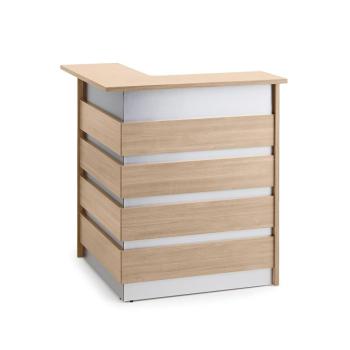 Rohový recepčný pult so stolíkom INVITE, ľavý, 1000x1000x1150 mm, dub obrázok