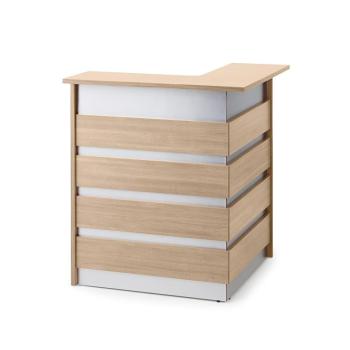 Rohový recepčný pult so stolíkom INVITE, pravý, 1000x1000x1150 mm, dub obrázok