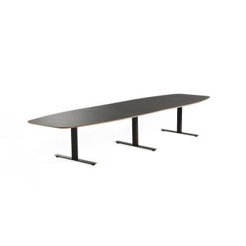 Rokovací stôl AUDREY, 4000x1200 mm, čierny podstavec, tmavošedá doska obrázok